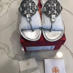 Tory Burch Miller Silver with embellishments